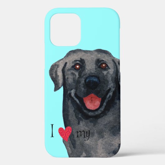 Coques Case-Mate iPhone J'aime mon Black Lab (Verso)