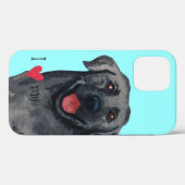 Coques Case-Mate iPhone J'aime mon Black Lab (Verso (horizontal))