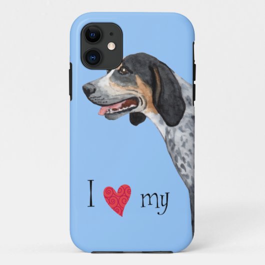 Coques Case-Mate iPhone J'aime mon bluetick Coonhound (Dos)