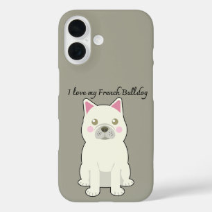 Coques iPhone 16 J'aime mon Bouledogue Français