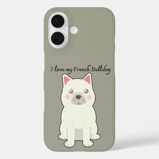 Coques Case-Mate iPhone J'aime mon Bouledogue Français (Verso)