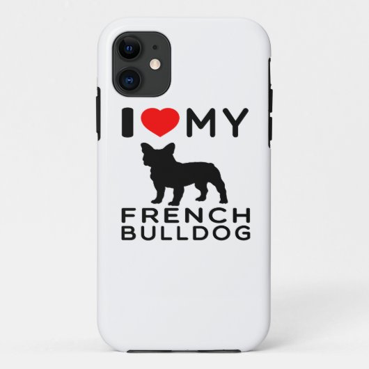 Coques Case-Mate iPhone J'aime mon bouledogue français (Dos)