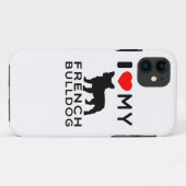 Coques Case-Mate iPhone J'aime mon bouledogue français (Dos (Horizontal))
