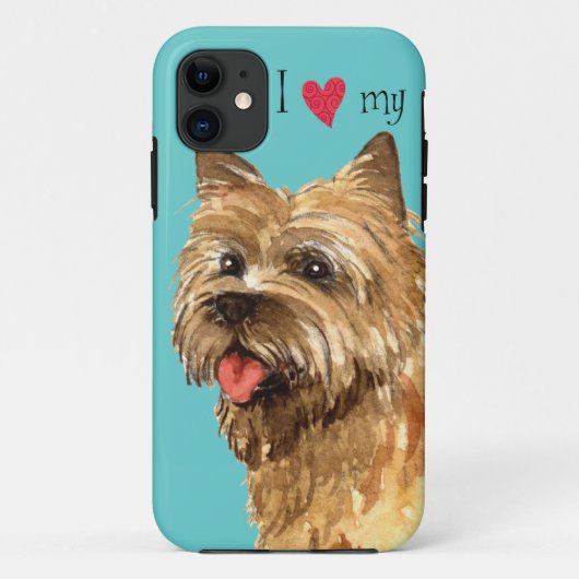 Coques Case-Mate iPhone J'aime mon cairn Terrier (Dos)