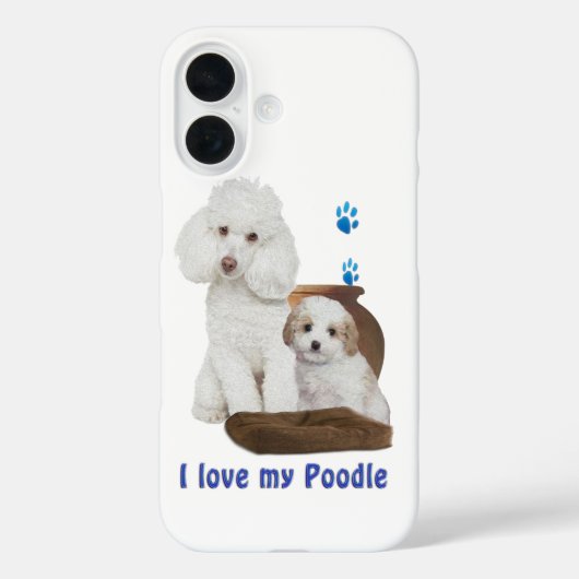 Coques Case-Mate iPhone J'aime mon caniche (Verso)