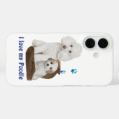 Coques Case-Mate iPhone J'aime mon caniche (Verso (horizontal))