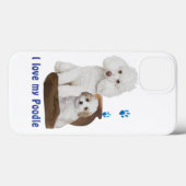 Coques Case-Mate iPhone J'aime mon caniche (Verso (horizontal))