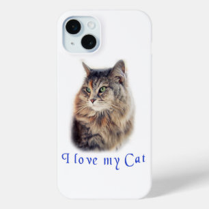 Coque iPhone 15 Mini J'aime mon chat