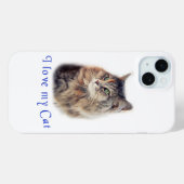 Coques Case-Mate iPhone J'aime mon chat (Verso (horizontal))