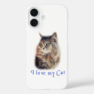 Coques iPhone 16 J'aime mon chat