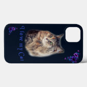 Coques Case-Mate iPhone J'aime mon chat (Verso (horizontal))