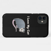 Coques Case-Mate iPhone J'aime mon chat drôle opossum (Dos (Horizontal))