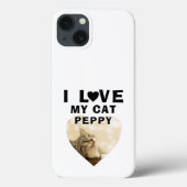 Coques Case-Mate iPhone J'aime mon chat Heart Nom du chat Photo (Verso)