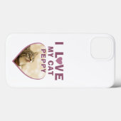 Coques Case-Mate iPhone J'aime mon chat Heart Nom du chat Photo Rose (Verso (horizontal))