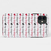 Coques Case-Mate iPhone J'aime mon chien avec les coeurs (Dos (Horizontal))