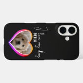 Coques Case-Mate iPhone J'aime mon chien Coeur Photo Nom de l'animal (Verso (horizontal))