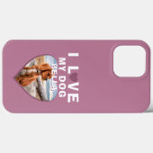 Coques Case-Mate iPhone J'aime mon chien Coeur rose Nom de l'animal de com (Verso (horizontal))