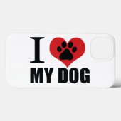 Coques Case-Mate iPhone J'aime mon chien jeter l'oreiller (Verso (horizontal))