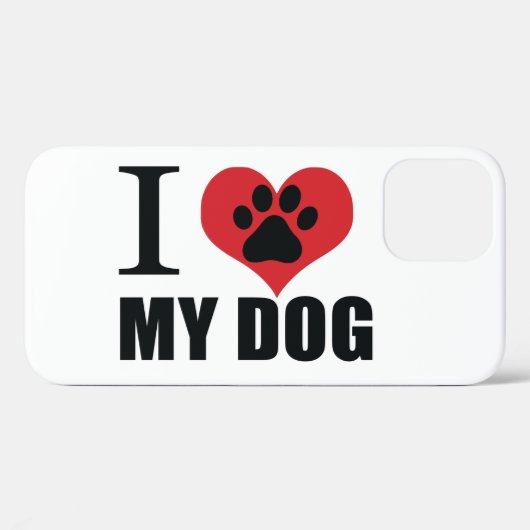 Coques Case-Mate iPhone J'aime mon chien jeter l'oreiller (Verso (horizontal))
