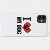 Coques Case-Mate iPhone J'aime mon chien jeter l'oreiller (Dos (Horizontal))