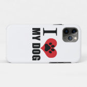 Coques Case-Mate iPhone J'aime mon chien jeter l'oreiller (Dos (Horizontal))