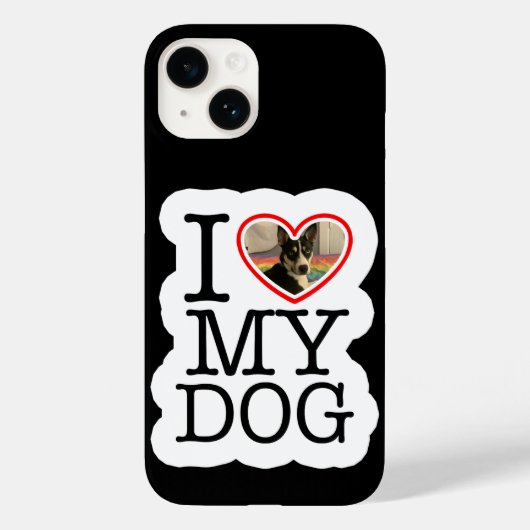 Coques Case-Mate iPhone J'aime mon chien personnalisé (Verso)