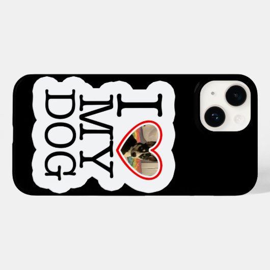 Coques Case-Mate iPhone J'aime mon chien personnalisé (Verso (horizontal))