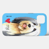 Coques Case-Mate iPhone J'aime mon collie barrée (Verso (horizontal))