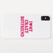 Coques Case-Mate iPhone J'aime mon copain fou (Dos (Horizontal))