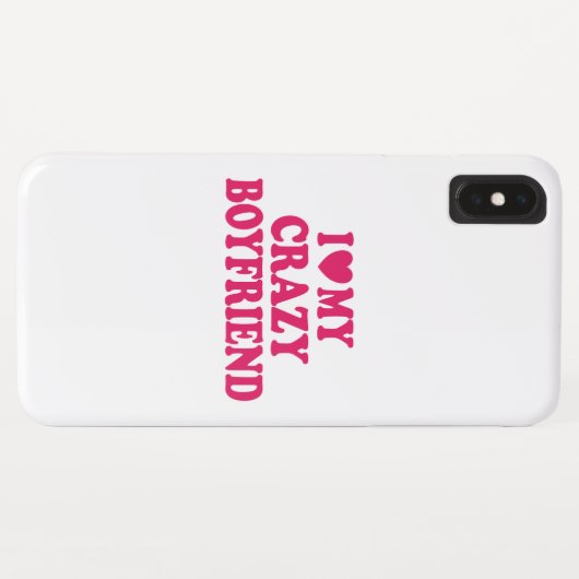 Coques Case-Mate iPhone J'aime mon copain fou (Dos (Horizontal))
