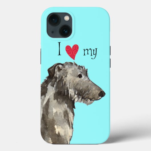 Coques Case-Mate iPhone J'aime mon Deerhound écossais (Verso)