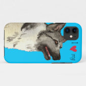 Coques Case-Mate iPhone J'aime mon Elkhound norvégien (Dos (Horizontal))