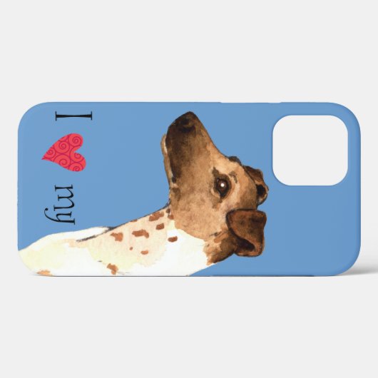 Coques Case-Mate iPhone J'aime mon Fil Fou Fox Terrier (Verso (horizontal))