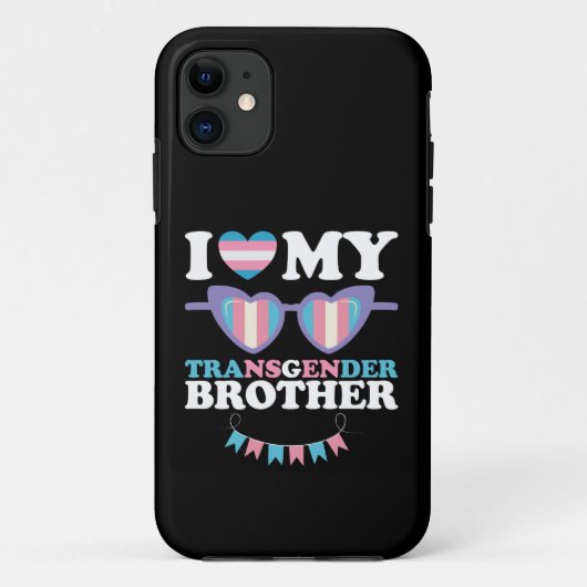 Coques Case-Mate iPhone J'aime mon frère transgenre famille Trans LGBTQ (Dos)
