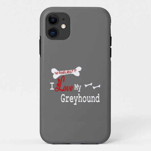 Coques Case-Mate iPhone J'Aime Mon Greyhound (Dos)