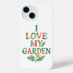 Coque Pour iPhone 15 J'Aime Mon Jardin Aquarelle Tropicale Florale