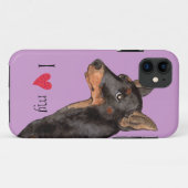 Coques Case-Mate iPhone J'aime mon jouet Manchester Terrier (Dos (Horizontal))