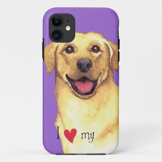 Coques Case-Mate iPhone J'aime mon laboratoire jaune (Dos)