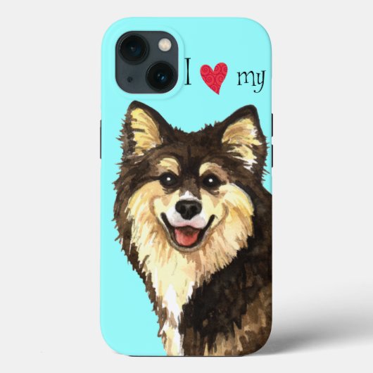 Coques Case-Mate iPhone J'aime mon Lapphund finlandais (Verso)