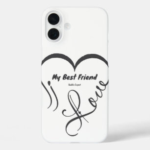 Coques iPhone 16 Plus J'aime mon meilleur ami • Expert en câlins