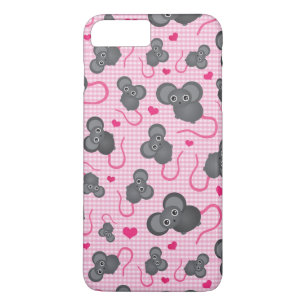 Coques Pour iPhone J'aime mon motif de souris dans le rose