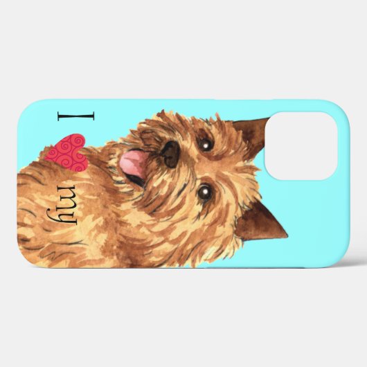 Coques Case-Mate iPhone J'aime mon Norwich Terrier (Verso (horizontal))