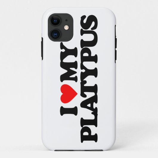 COQUES Case-Mate iPhone J'AIME MON ORNITHORYNQUE (Dos)