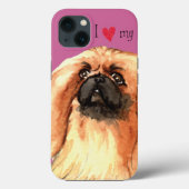 Coques Case-Mate iPhone J'aime mon Pekingese (Verso)