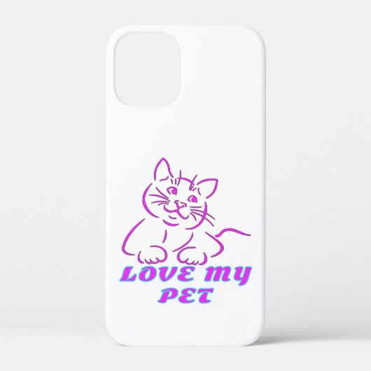 COQUES Case-Mate iPhone J'AIME MON PETIT CHAT ROSE (Verso)