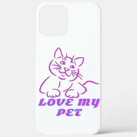 COQUES Case-Mate iPhone J'AIME MON PETIT CHAT ROSE (Verso)