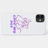 COQUES Case-Mate iPhone J'AIME MON PETIT CHAT ROSE (Dos (Horizontal))