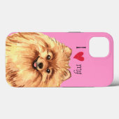 Coques Case-Mate iPhone J'aime mon Poméranien (Verso (horizontal))