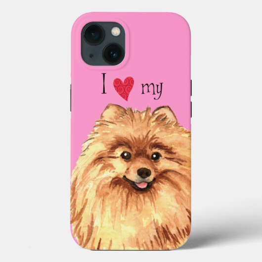 Coques Case-Mate iPhone J'aime mon Poméranien (Verso)