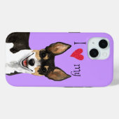 Coques Case-Mate iPhone J'aime mon Rat Terrier (Verso (horizontal))